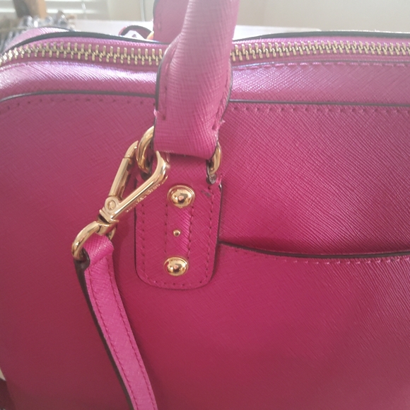 Michael Kors Large Saffiano Satchel Color Fuschia Beyond EUC - Picture 11 of 16